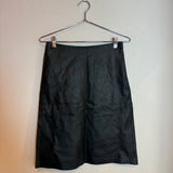 Vivienne Tam Black Leather A Line Mini Skirt Size 1