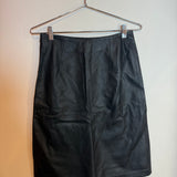 Vivienne Tam Black Leather A Line Mini Skirt Size 1