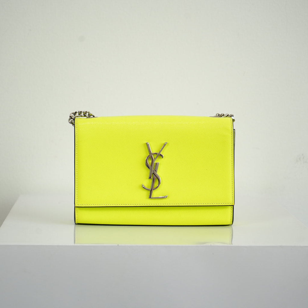 Saint Laurent Neon Yellow Small Kate Cross Body