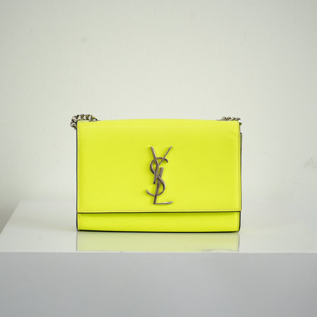Saint Laurent Neon Yellow Small Kate Cross Body