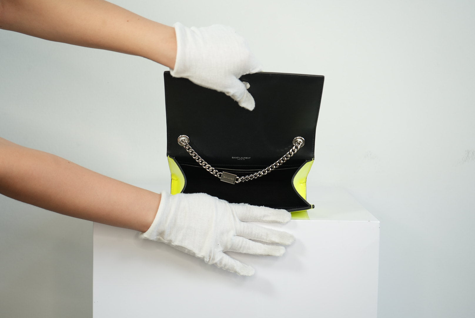 Saint Laurent Neon Yellow Small Kate Cross Body