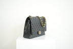 Chanel Black Caviar Leather Maxi Double Flap Bag Full Set
