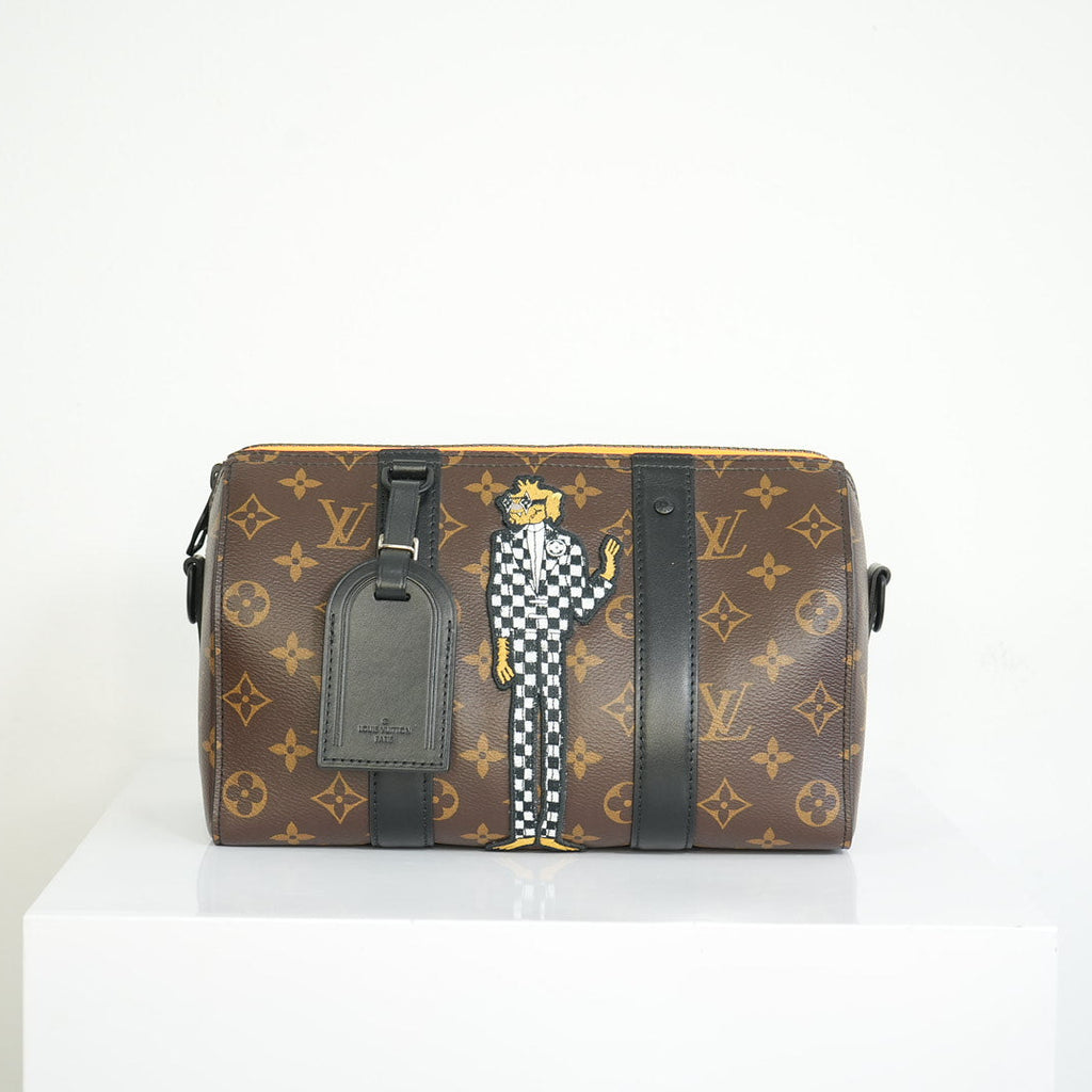 Louis Vuitton 2010 Macassar "Zoom w/Friends City" Keepall w/strap + dustbag