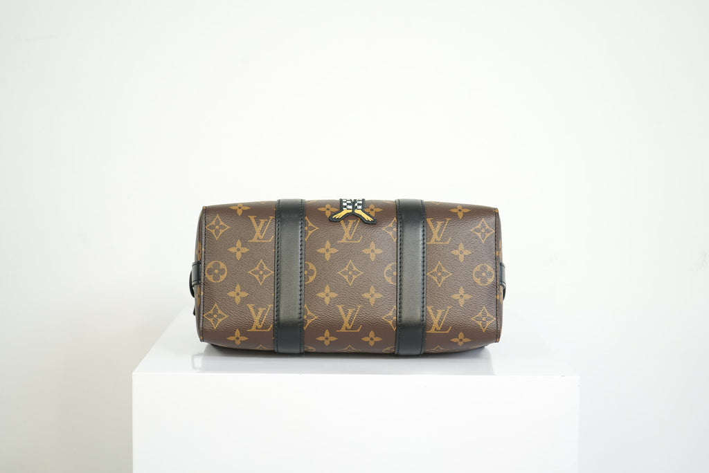 Louis Vuitton 2010 Macassar "Zoom w/Friends City" Keepall w/strap + dustbag