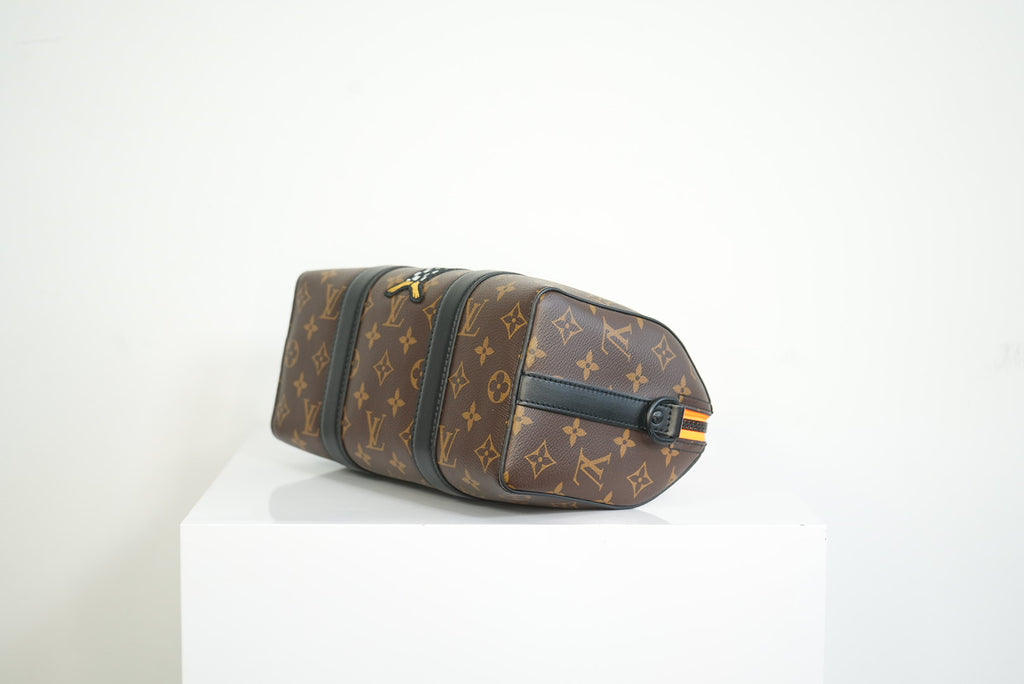 Louis Vuitton 2010 Macassar "Zoom w/Friends City" Keepall w/strap + dustbag