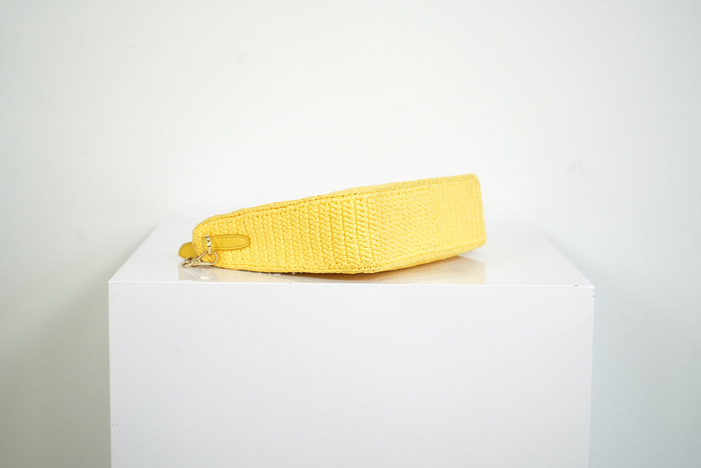 Prada Yellow Raffia Re-Edition 2005 Small Shoulder Bag W/Dust Bag