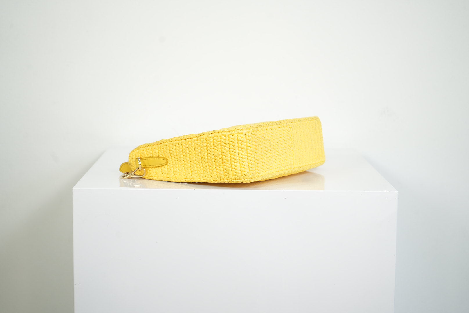 Prada Yellow Raffia Re-Edition 2005 Small Shoulder Bag W/Dust Bag