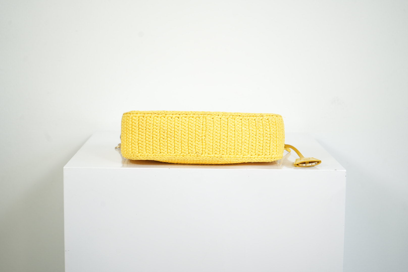 Prada Yellow Raffia Re-Edition 2005 Small Shoulder Bag W/Dust Bag