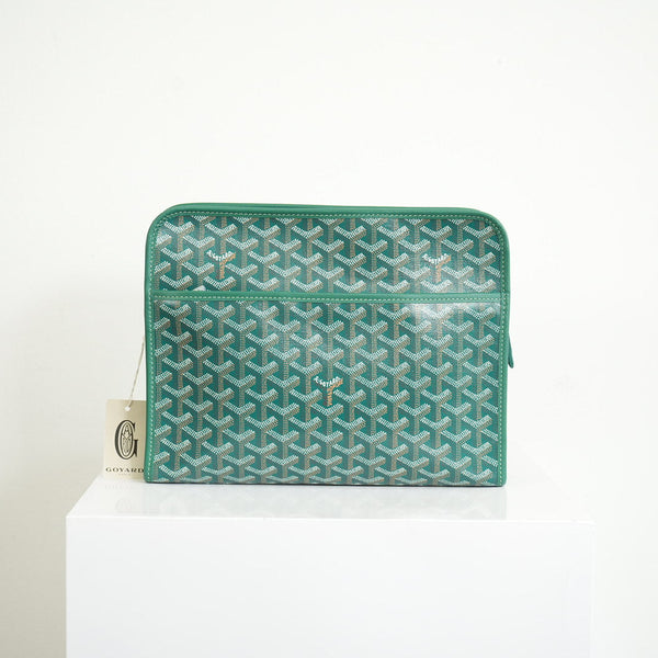 Goyard Green Goyardine Jouvence Toiletry Pouch MM W/Dust Bag