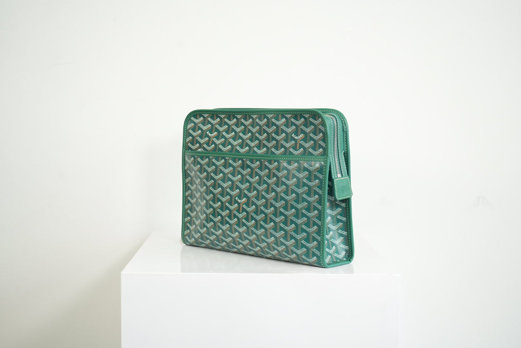 Goyard Green Goyardine Jouvence Toiletry Pouch MM W/Dust Bag