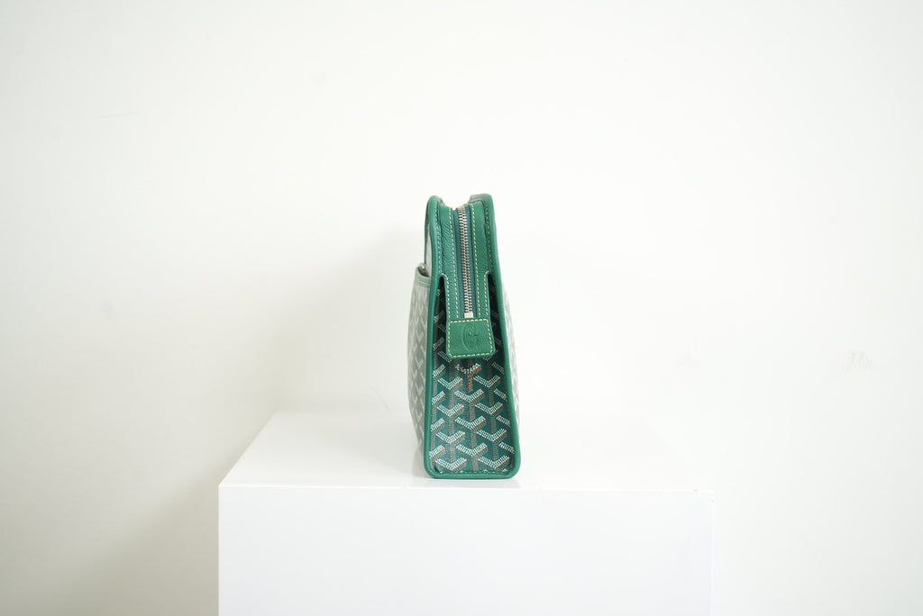 Goyard Green Goyardine Jouvence Toiletry Pouch MM W/Dust Bag
