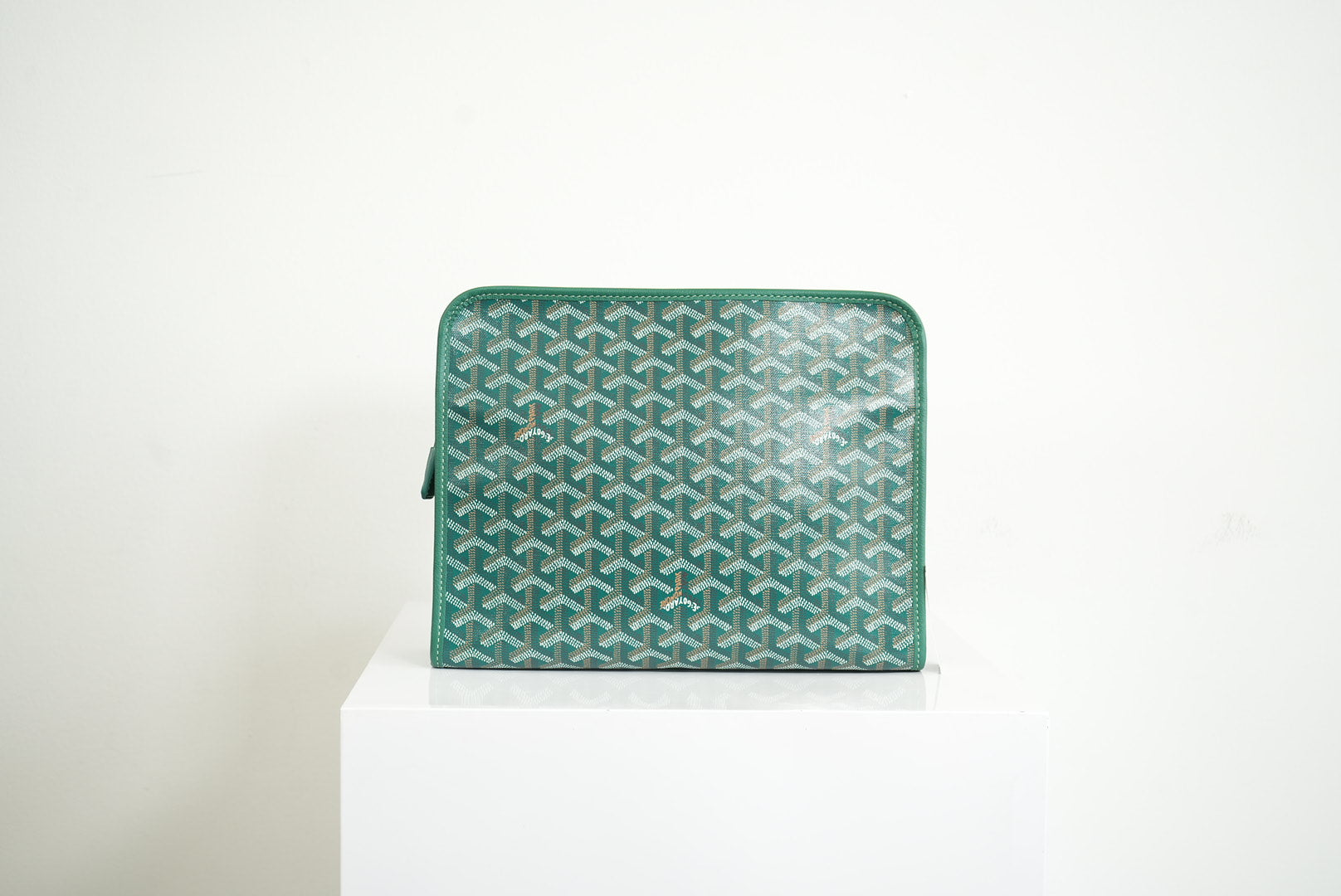 Goyard Green Goyardine Jouvence Toiletry Pouch MM W/Dust Bag