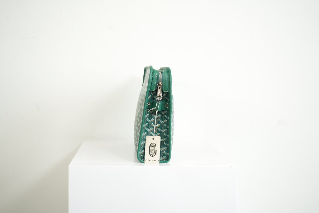 Goyard Green Goyardine Jouvence Toiletry Pouch MM W/Dust Bag
