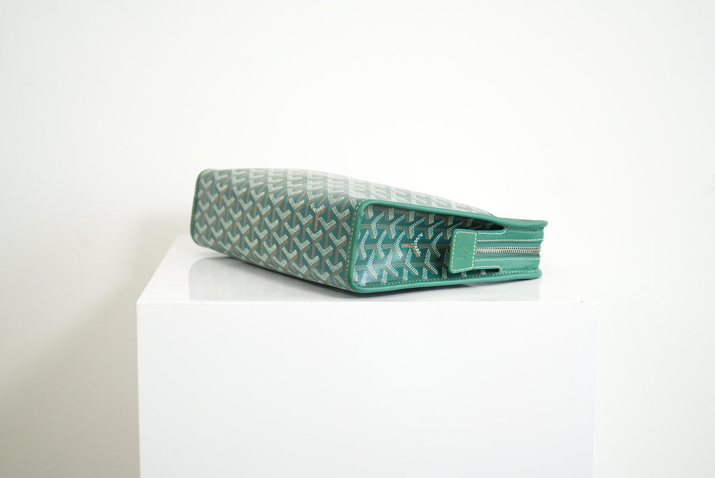 Goyard Green Goyardine Jouvence Toiletry Pouch MM W/Dust Bag