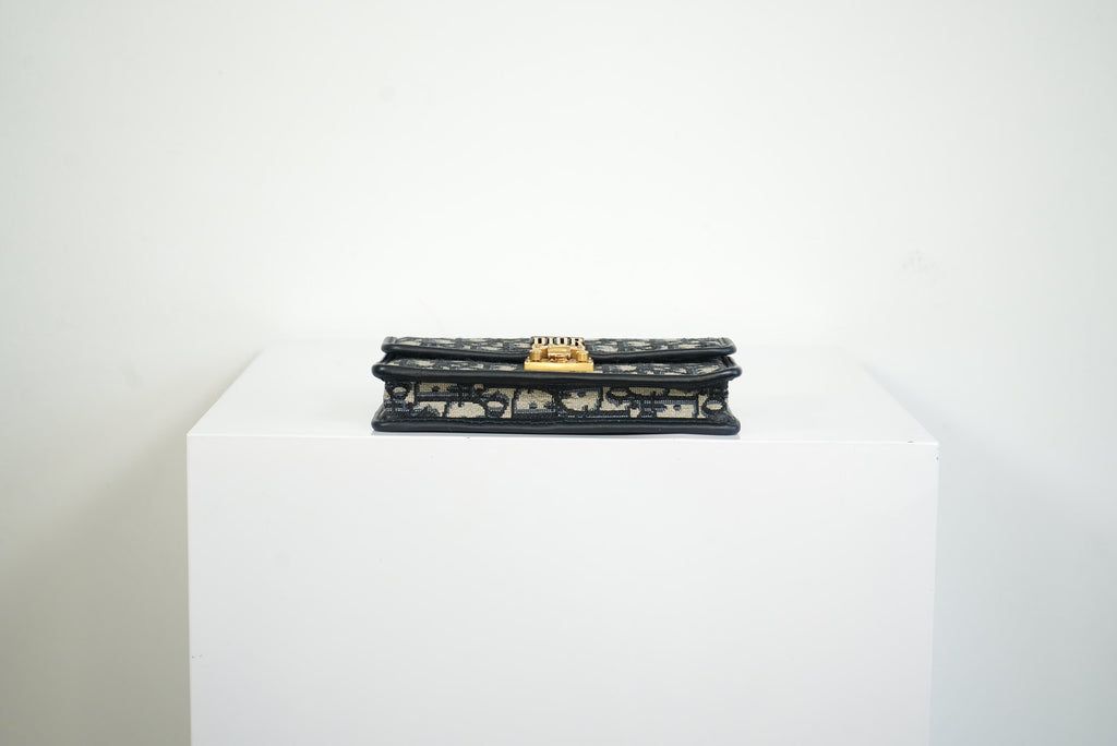 Christian Dior Dioraddict Oblique Wallet On Chain W/ Dustbag