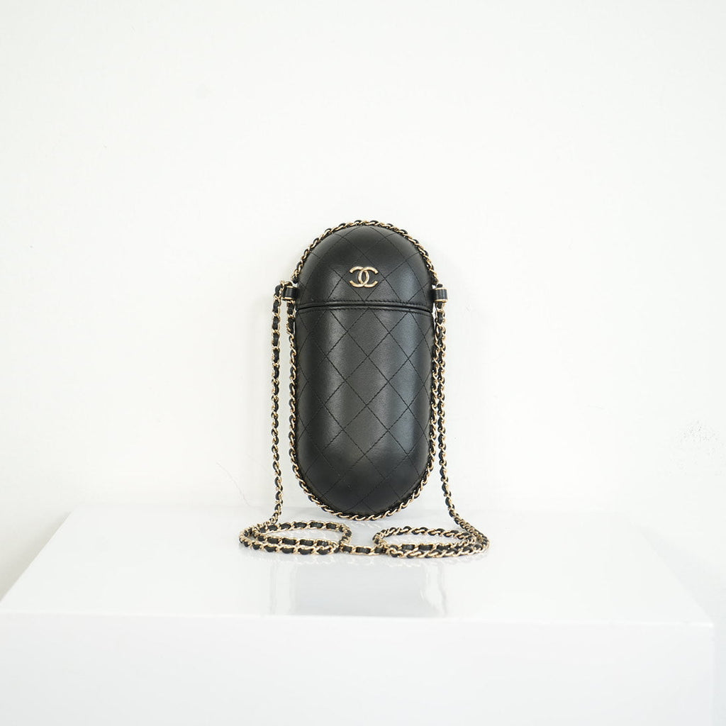 Chanel Quilted Chain Around Phone Holder W/Dust Bag