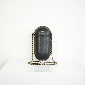 Chanel Quilted Chain Around Phone Holder W/Dust Bag