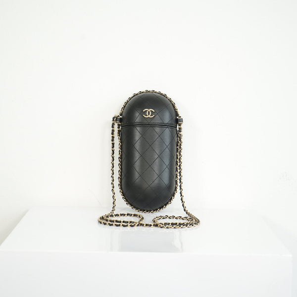 Chanel Quilted Chain Around Phone Holder W/Dust Bag