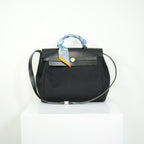 Hermès Herbag Zip 31 Black toile + Vache Hunter, PHW