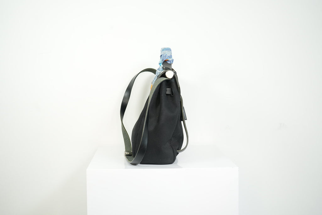 Hermès Herbag Zip 31 Black toile + Vache Hunter, PHW