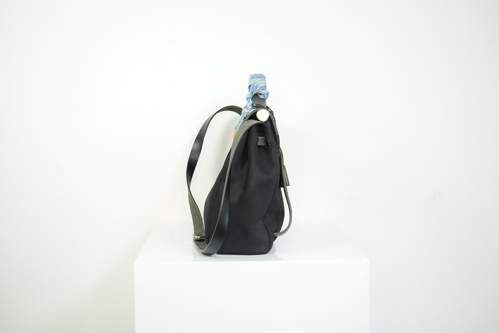 Hermès Herbag Zip 31 Black toile + Vache Hunter, PHW
