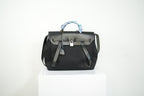 Hermès Herbag Zip 31 Black toile + Vache Hunter, PHW