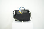 Hermès Herbag Zip 31 Black toile + Vache Hunter, PHW