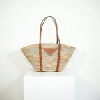 Prada Paglia Vitello Woven Multicolor Raffia Basket Tote