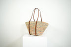 Prada Paglia Vitello Woven Multicolor Raffia Basket Tote