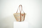 Prada Paglia Vitello Woven Multicolor Raffia Basket Tote