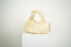 Miu Miu White Leather Woven Handle Bag
