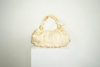 Miu Miu White Leather Woven Handle Bag