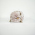Chanel Purple Rabbit Fur Round Clutch W/Chain and Dust Bag
