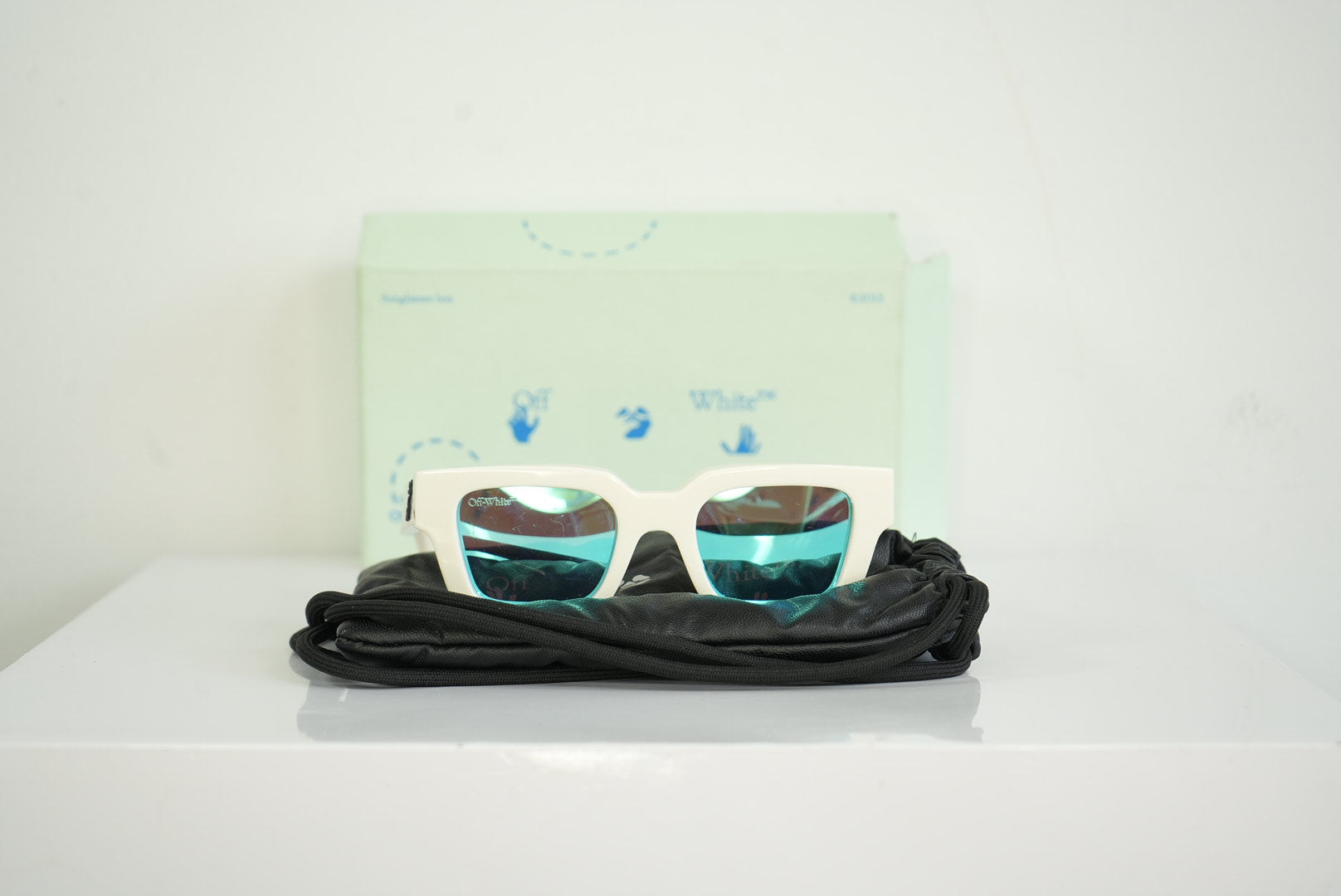 Off-White Virgil Sunglasses Blue Frames W/ Case and Box