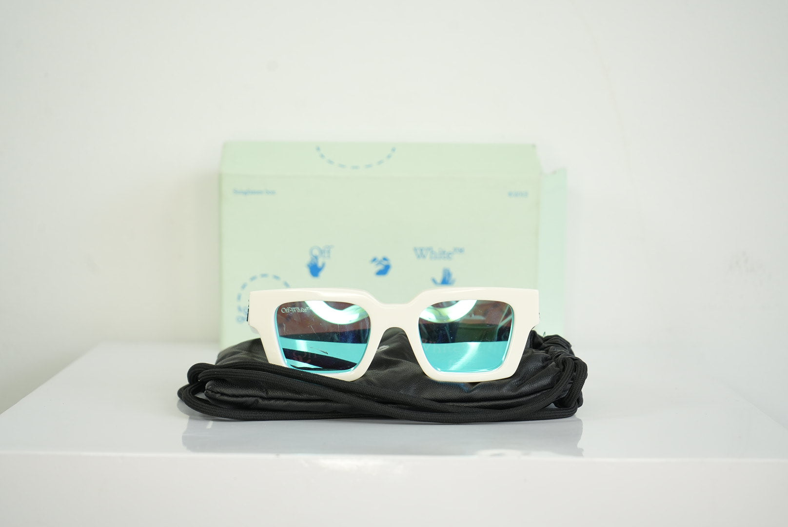 Off-White Virgil Sunglasses Blue Frames W/ Case and Box