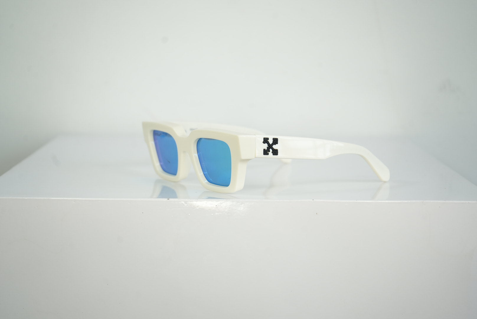 Off-White Virgil Sunglasses Blue Frames W/ Case and Box