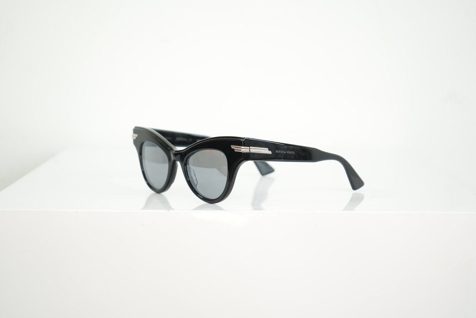 Bottega Veneta Cat Eye Sunglasses With Silver Details
