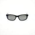 Bottega Veneta black rectangular sunglasses, full set