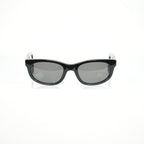 Bottega Veneta black rectangular sunglasses, full set
