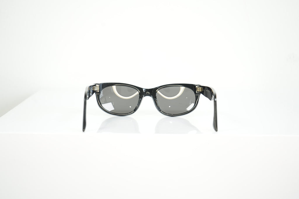 Bottega Veneta black rectangular sunglasses, full set