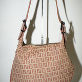 Vintage Fendi Oyster Pink Monogram Shoulder Bag