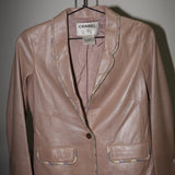 Vintage Chanel Leather Blazer Size 36