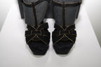 Saint Laurent Black Suede tribute Platform Sandals