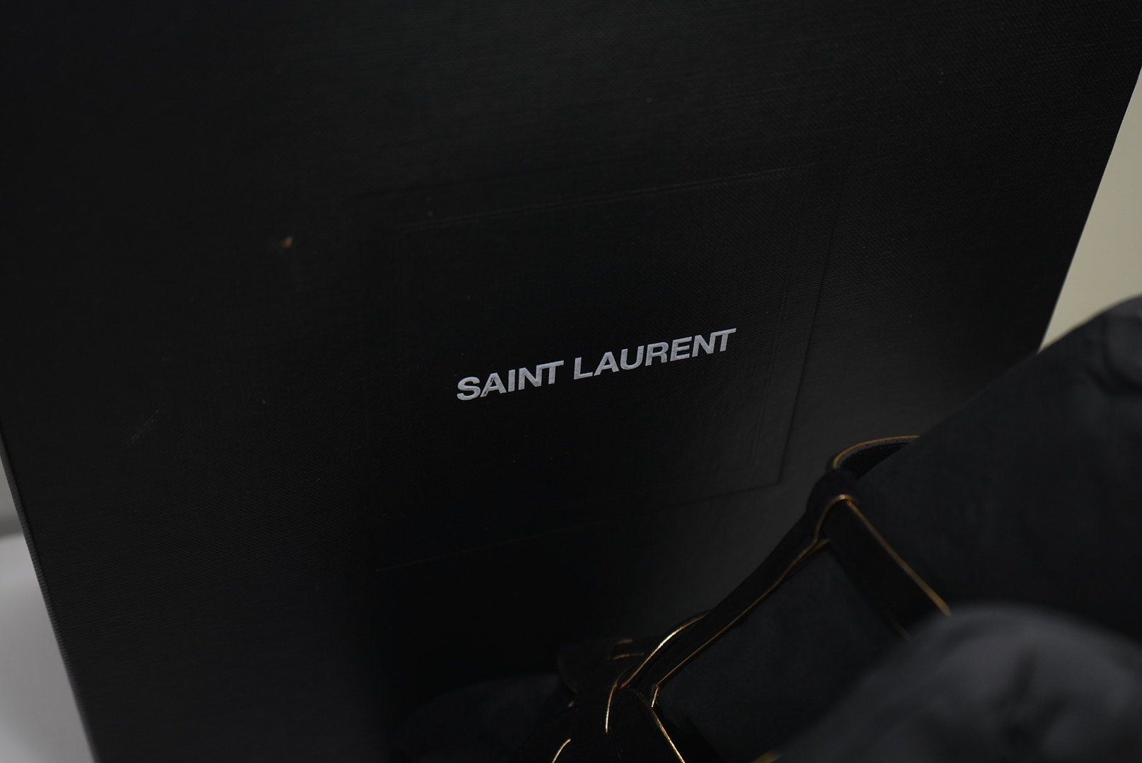 Saint Laurent Black Suede tribute Platform Sandals