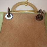 Vintage Christian Dior Lady Dior Pony Hair Patent Leather Bag