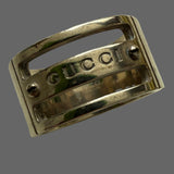 Gucci Logo Wide Ring In Sterling Silver