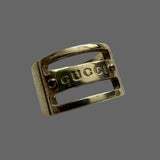 Gucci Logo Wide Ring In Sterling Silver Made in Italy