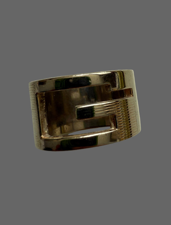 Gucci Interlocking G Wide Ring In Sterling Silver