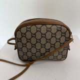 Vintage Gucci "Gucci Plus" Canvas Mini Shoulder Bag Brown Beige