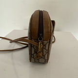 Vintage Gucci "Gucci Plus" Canvas Mini Shoulder Bag Brown Beige